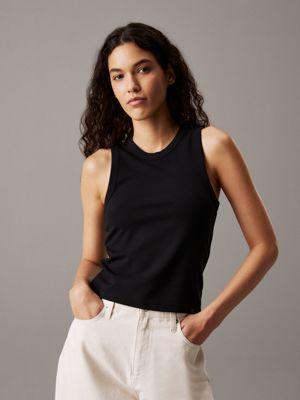 black milano jersey tank top for women calvin klein jeans