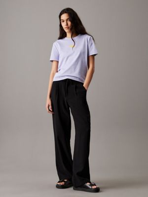 ck black relaxed straight drawstring trousers for women calvin klein jeans