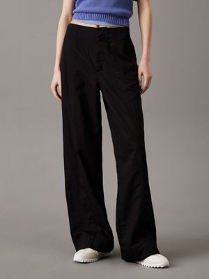 black soft cotton linen trousers for women calvin klein jeans