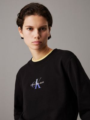 ck black monogram sweatshirt for women calvin klein jeans