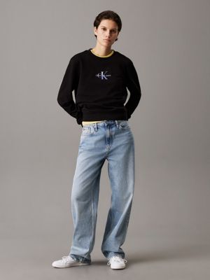 ck black monogram sweatshirt for women calvin klein jeans