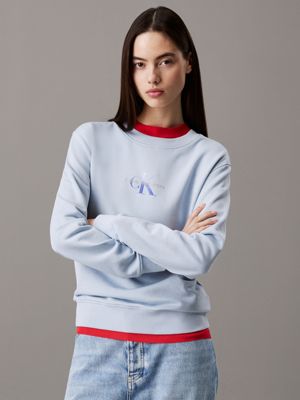 blue monogram sweatshirt for women calvin klein jeans