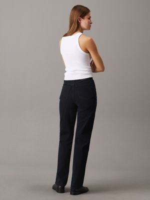 black high rise straight jeans for women calvin klein jeans