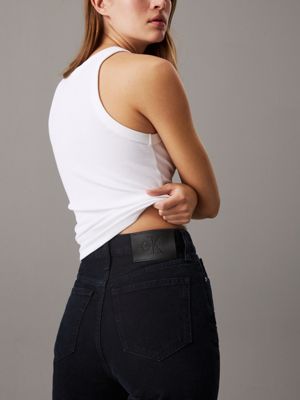 denim dark high rise straight jeans voor dames - calvin klein jeans