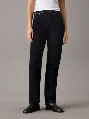 black high rise straight jeans for women calvin klein jeans