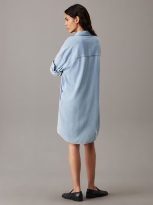 denim medium relaxed denim shirt dress for women calvin klein jeans