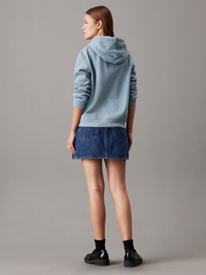 felpa con cappuccio e logo in pile lead da donne calvin klein jeans