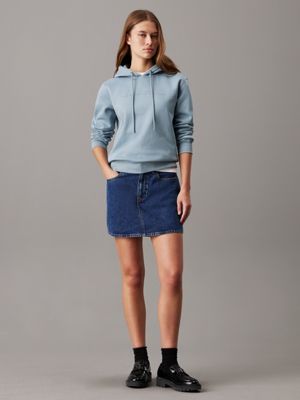 felpa con cappuccio e logo in pile lead da donne calvin klein jeans