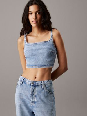 denim denim bralette top for women calvin klein jeans