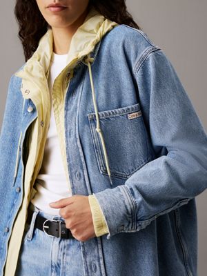 denim light denim dad shirt for women calvin klein jeans