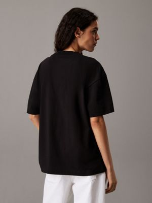 ck black boyfriend badge t-shirt for women calvin klein jeans