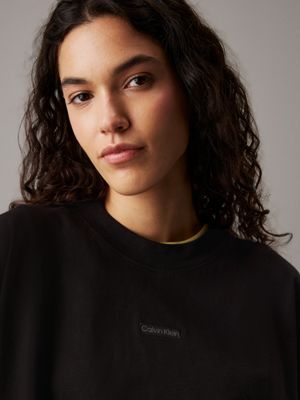 ck black boyfriend badge t-shirt for women calvin klein jeans