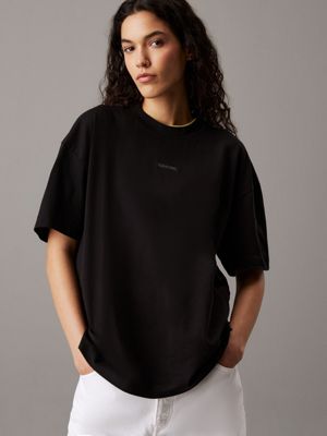 black boyfriend badge t-shirt for women calvin klein jeans