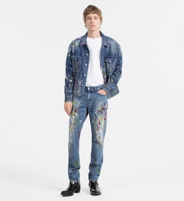 calvin klein painted jeans