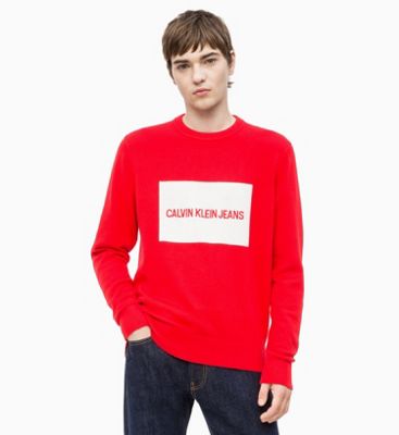 red calvin klein jumper