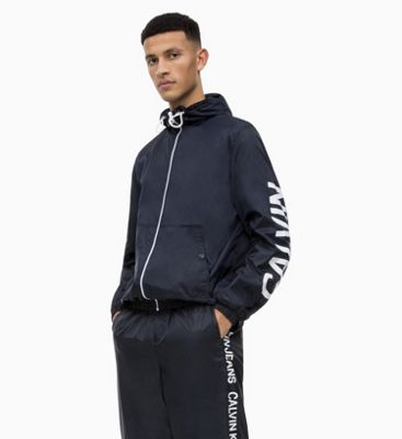 calvin klein nylon hooded jacket
