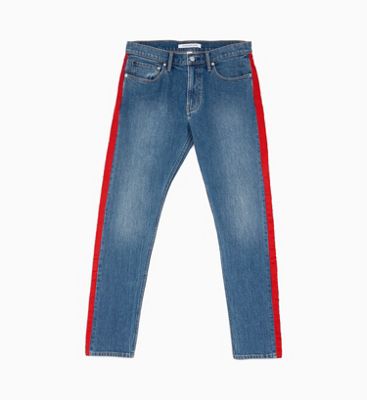 calvin klein red stripe jeans