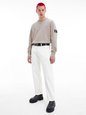 PERFECT TAUPE Sudadera con insignia de monograma de hombre CALVIN KLEIN JEANS