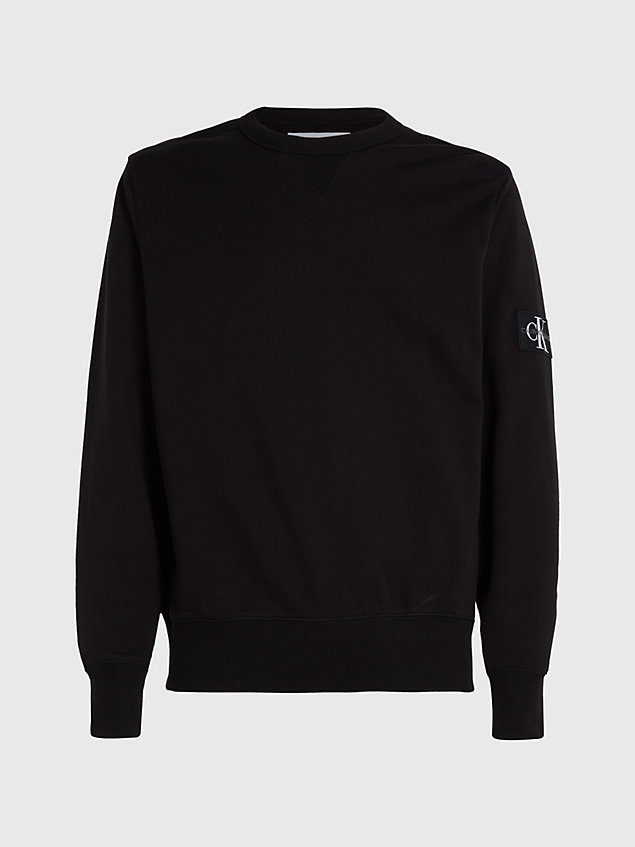 black monogram sweatshirt met embleem voor heren - calvin klein jeans