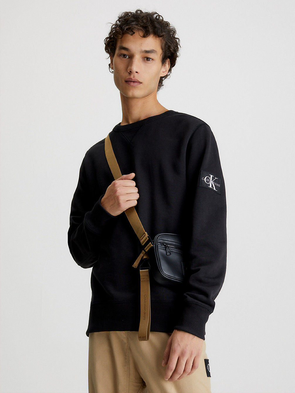 CK BLACK Monogram Sweatshirt Met Embleem undefined heren Calvin Klein