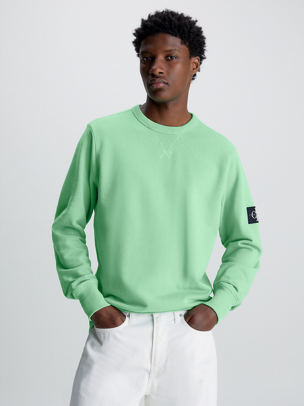 NEPTUNES WAVE Monogram Badge Sweatshirt undefined men Calvin Klein