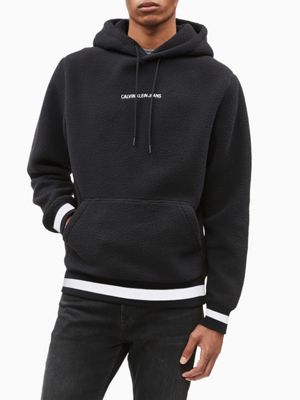 calvin klein performance logo fleece hoodie