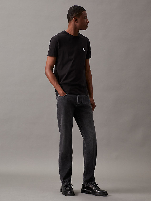 black slim organic cotton t-shirt for men calvin klein jeans