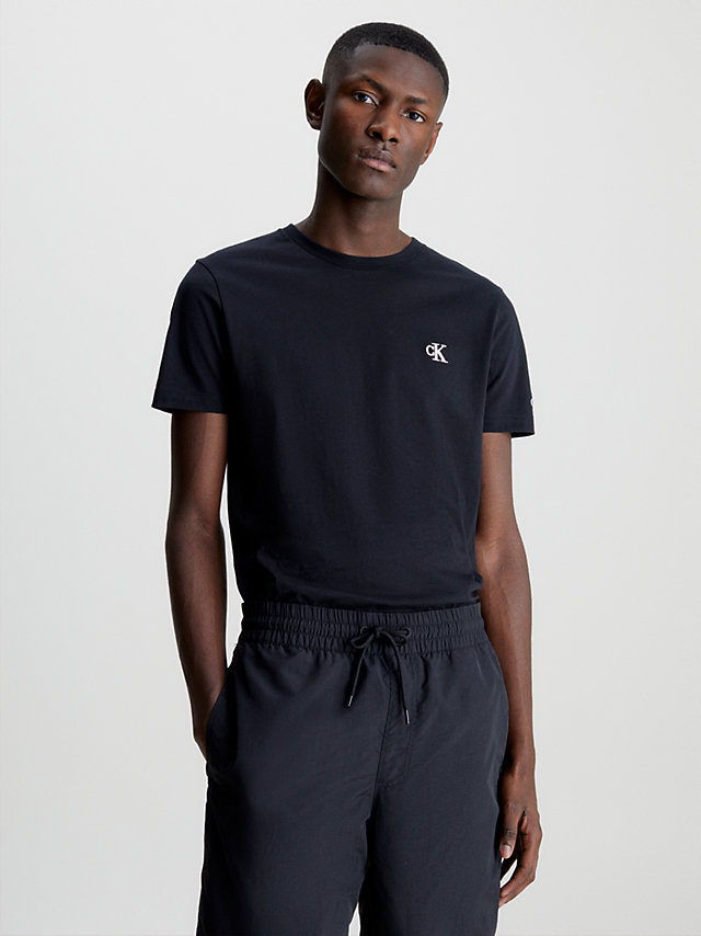 CK Black Slim Organic Cotton T-Shirt undefined men Calvin Klein