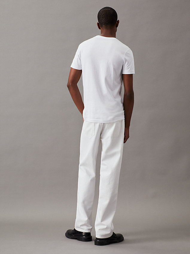 white slim organic cotton t-shirt for men calvin klein jeans