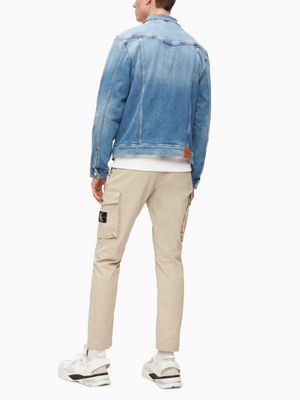 da045 mid blue slim denim jacket for men calvin klein jeans