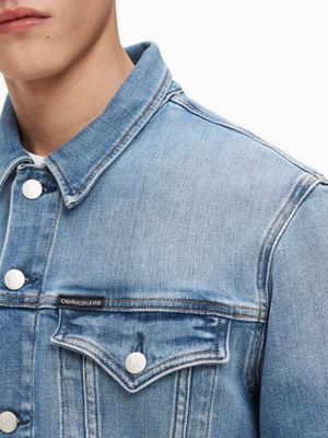 da045 mid blue slim denim jacket for men calvin klein jeans
