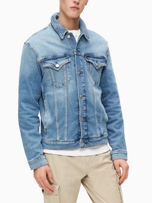 blue slim denim jacket for men calvin klein jeans