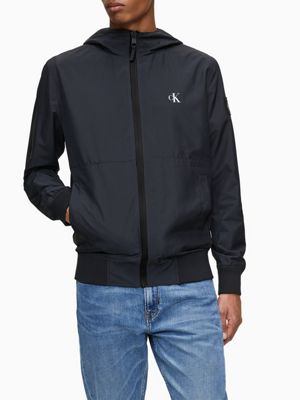 calvin klein hooded zip up jacket
