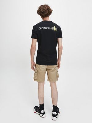 ck black slim t-shirt met logo van biologisch katoen voor heren - calvin klein jeans