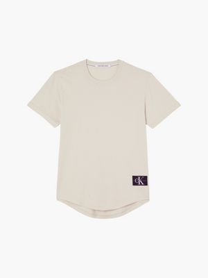 EGGSHELL Organic Cotton Badge T-shirt for men CALVIN KLEIN JEANS