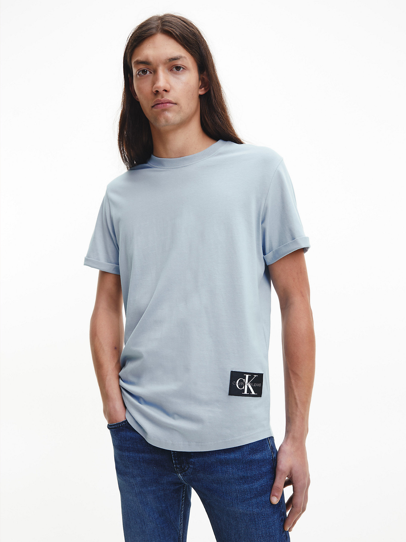 Iceland Blue Organic Cotton Badge T-Shirt undefined men Calvin Klein