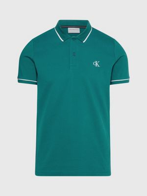 Calvin Klein Azzurro Cotton Mens Polo