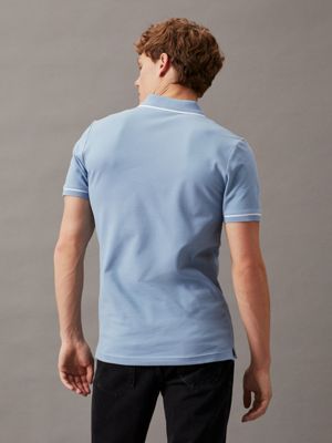 faded denim slim polo shirt for men calvin klein jeans