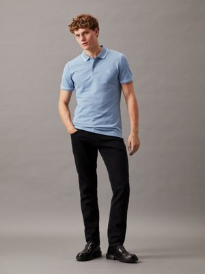 faded denim slim polo shirt for men calvin klein jeans