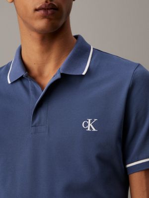 polo slim vintage indigo pour hommes calvin klein jeans