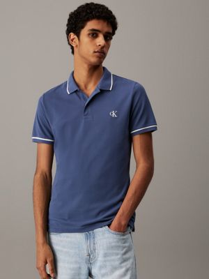 polo slim blue pour hommes calvin klein jeans
