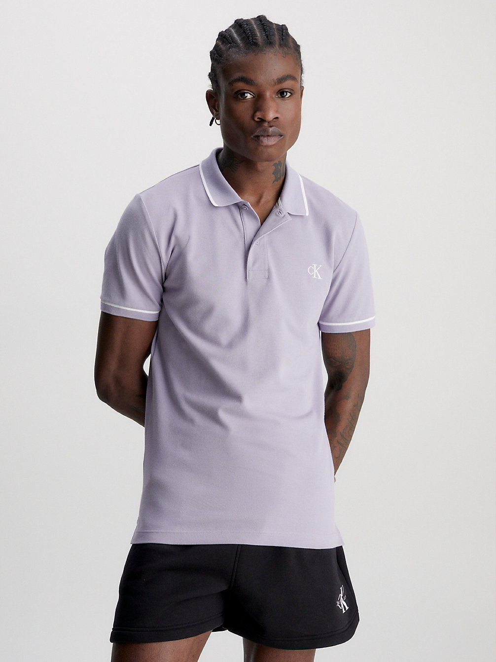 LAVENDER AURA Slim Polo Shirt undefined men Calvin Klein