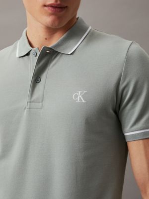 slate gray slim polo shirt for men calvin klein jeans