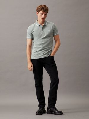 slate gray slim polo shirt for men calvin klein jeans