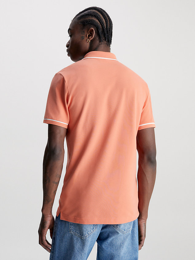 camicia slim taglio polo orange da uomo calvin klein jeans