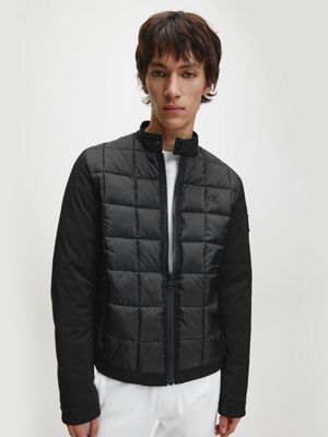 calvin klein black quilted jacket