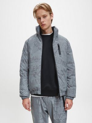 calvin klein reflective bomber jacket