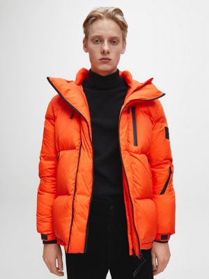 calvin klein hooded puffer jacket