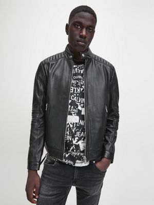 calvin klein jeans leather jacket