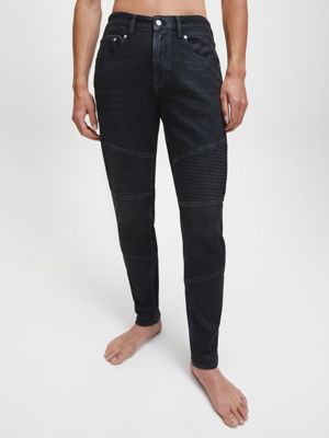 slim tapered moto jeans